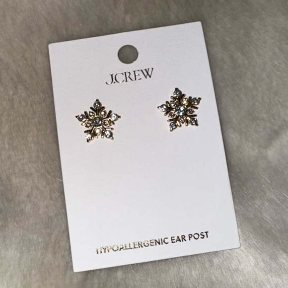J. CREW Snowflake Stud Earrings, Brand New With Tag, GORGEOUS! - Picture 5 of 7